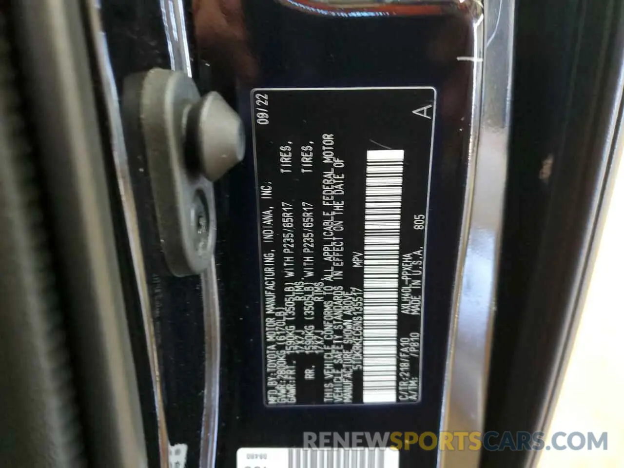 14 Фотография поврежденного автомобиля 5TDKRKEC6NS135517 TOYOTA All Models 2022