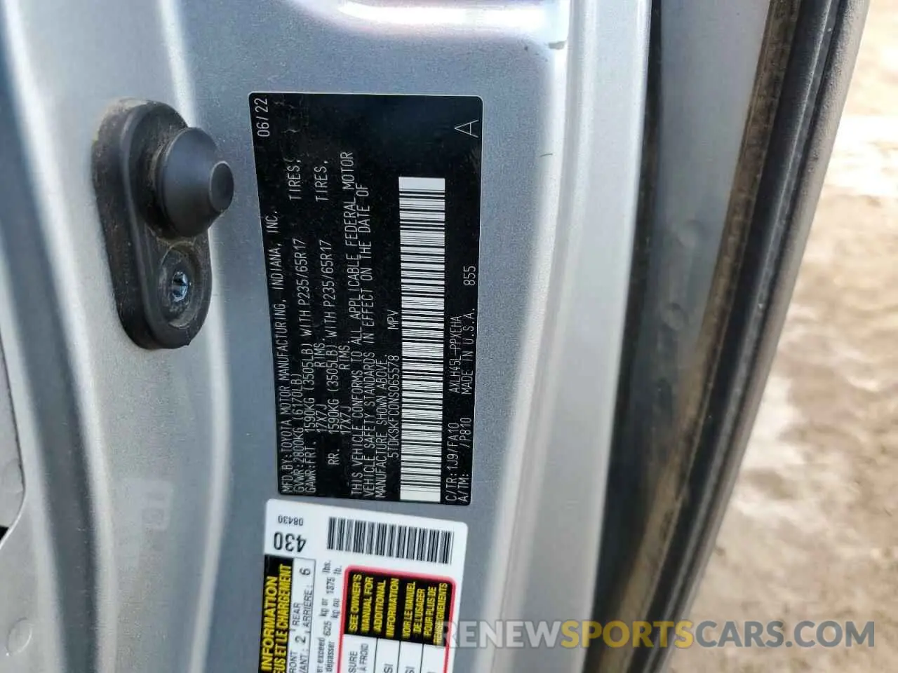 14 Photograph of a damaged car 5TDKSKFC0NS065578 TOYOTA All Models 2022