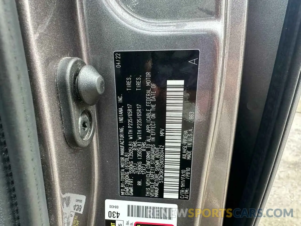 10 Фотография поврежденного автомобиля 5TDKSKFC5NS060442 TOYOTA All Models 2022