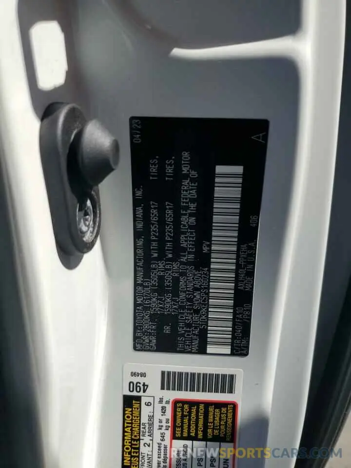 14 Photograph of a damaged car 5TDKRKEC5PS160234 TOYOTA All Models 2023