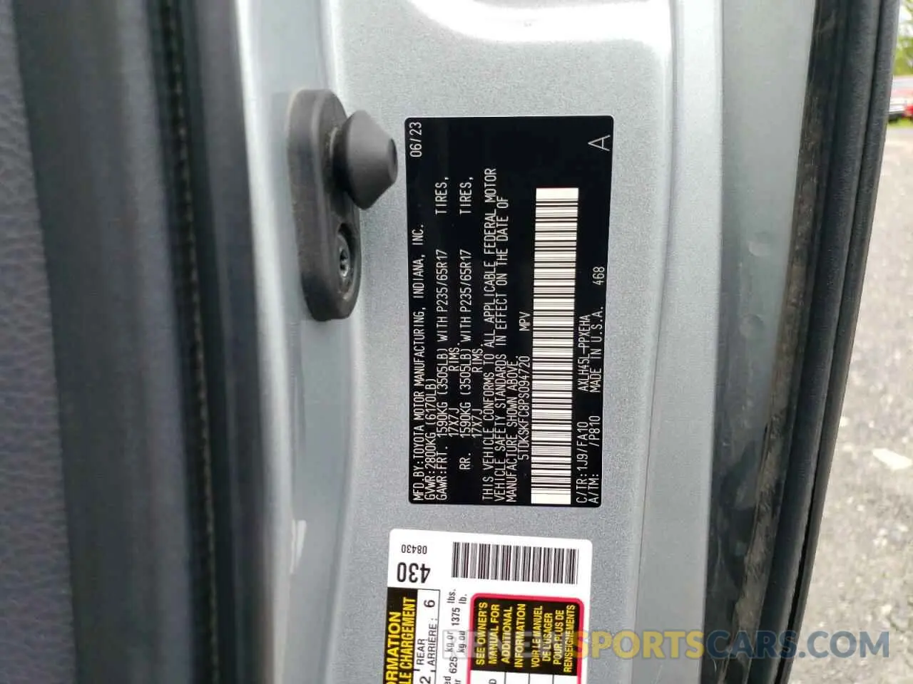 12 Фотография поврежденного автомобиля 5TDKSKFC8PS094720 TOYOTA All Models 2023