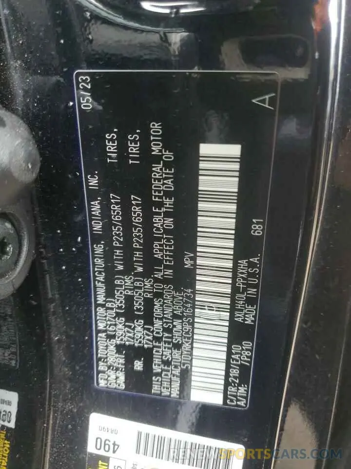 13 Фотография поврежденного автомобиля 5TDYRKEC9PS164734 TOYOTA All Models 2023