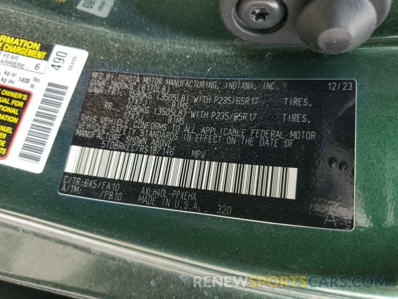 13 Фотография поврежденного автомобиля 5TDBRKEC7RS187146 TOYOTA All Models 2024