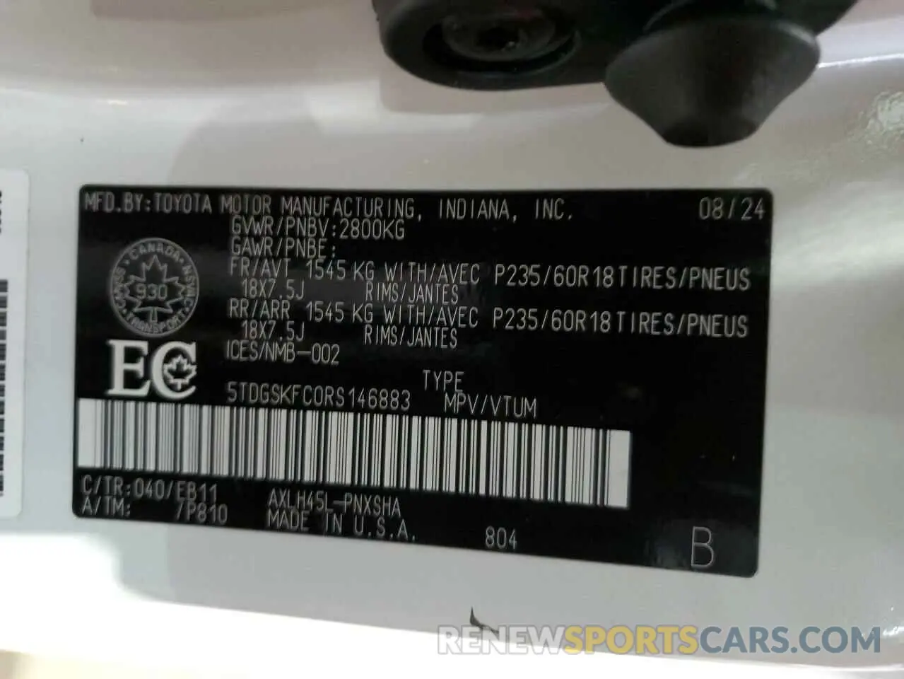 13 Фотография поврежденного автомобиля 5TDGSKFC0RS146883 TOYOTA All Models 2024