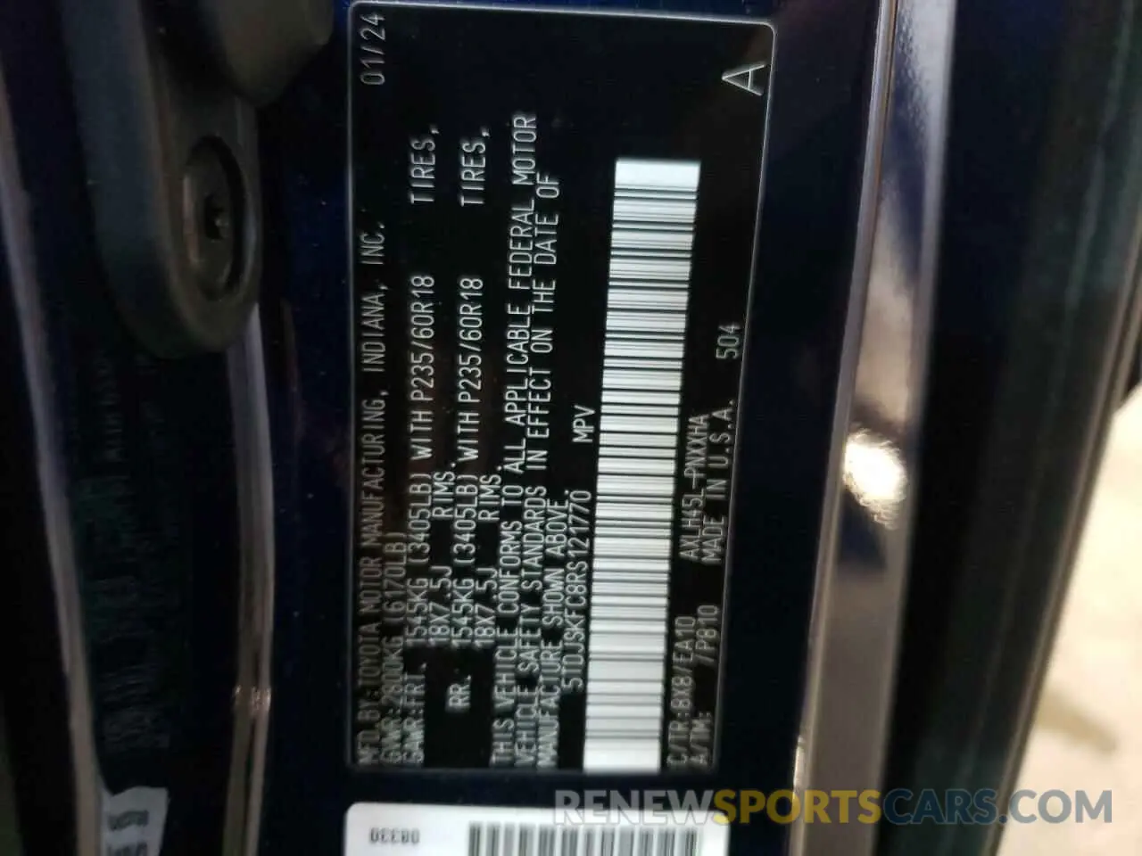 13 Photograph of a damaged car 5TDJSKFC8RS121770 TOYOTA All Models 2024