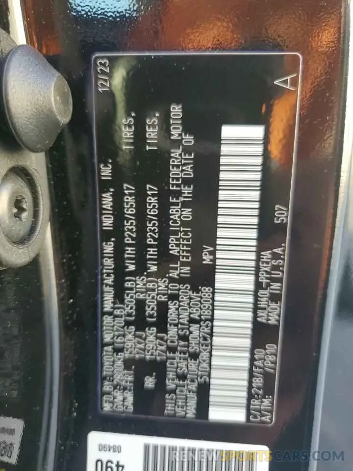 14 Фотография поврежденного автомобиля 5TDKRKEC7RS189088 TOYOTA All Models 2024
