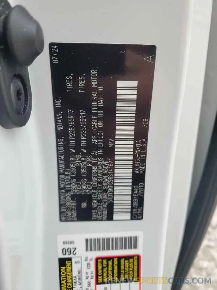 13 Фотография поврежденного автомобиля 5TDYSKFC5RS141621 TOYOTA All Models 2024
