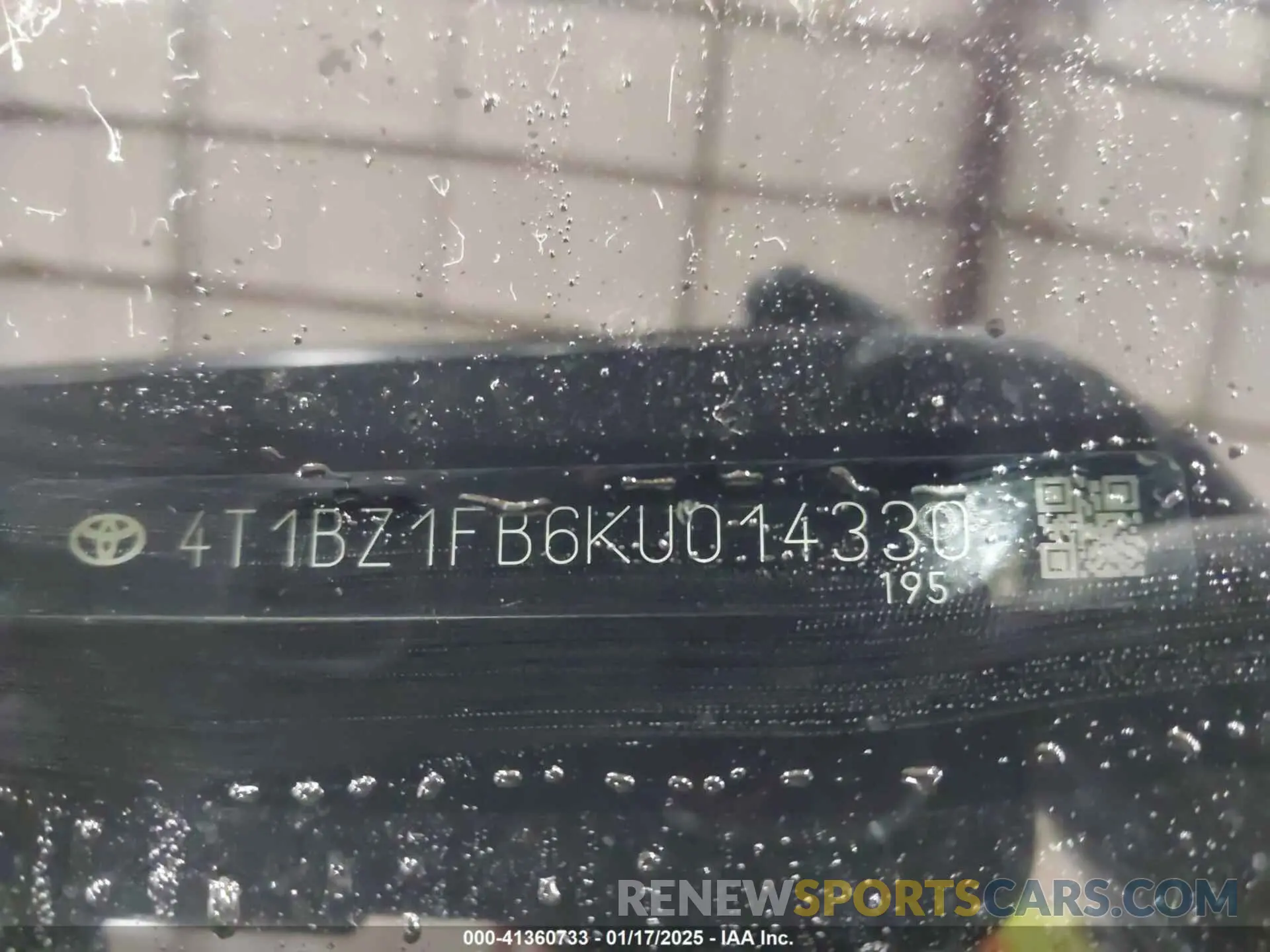 9 Фотография поврежденного автомобиля 4T1BZ1FB6KU014330 TOYOTA AVALON 2019