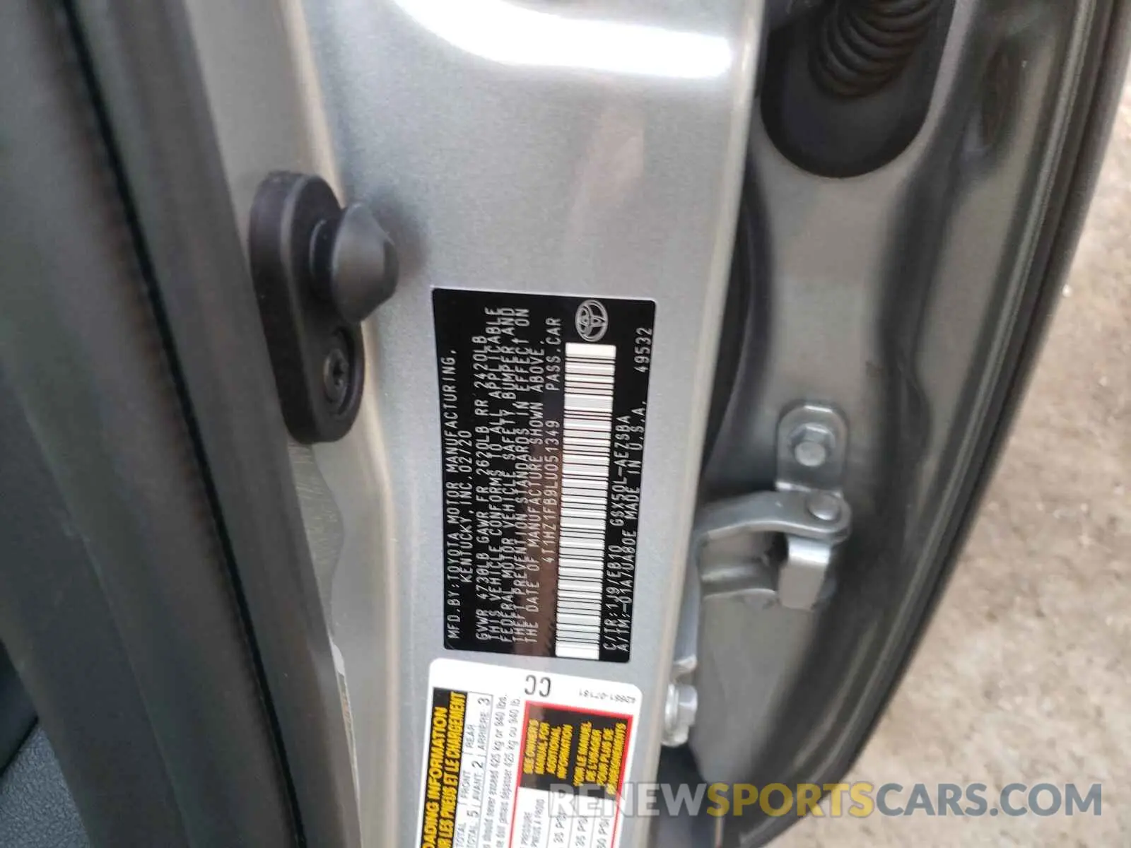10 Фотография поврежденного автомобиля 4T1HZ1FB9LU051349 TOYOTA AVALON 2020