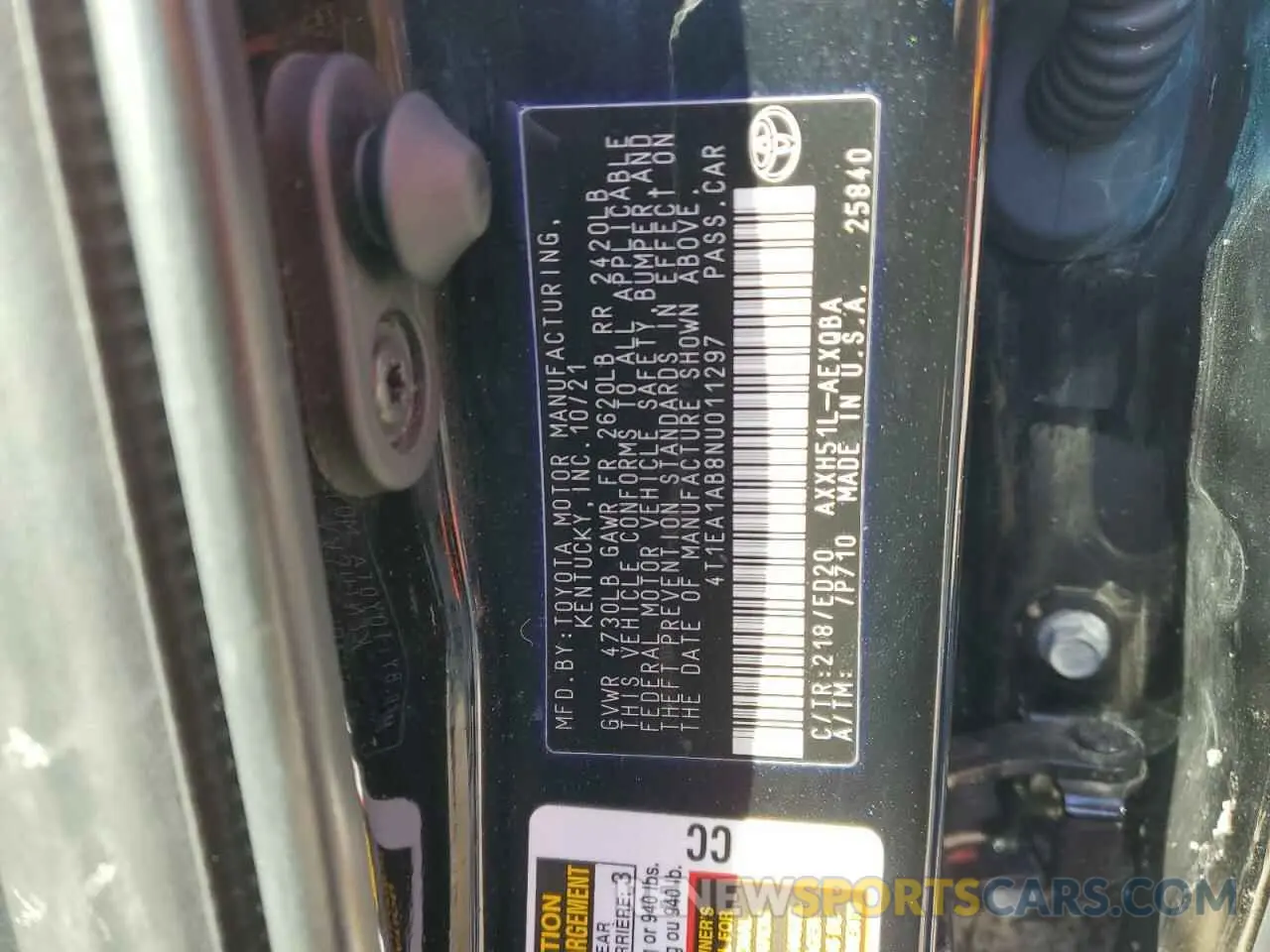 14 Photograph of a damaged car 4T1EA1AB8NU011297 TOYOTA AVALON 2022