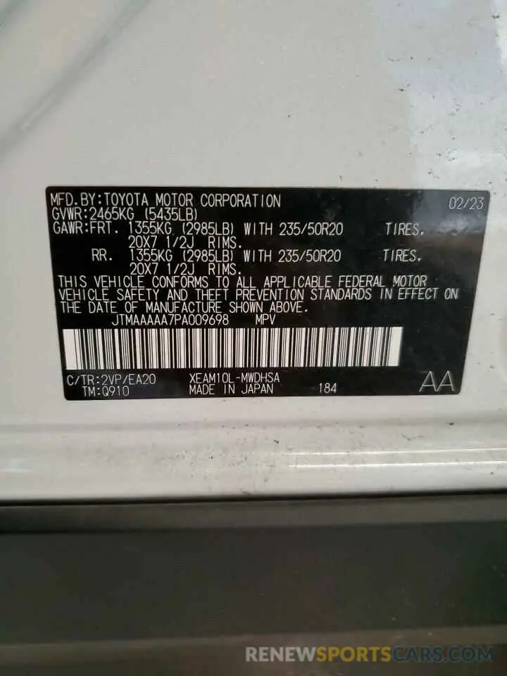 13 Photograph of a damaged car JTMAAAAA7PA009698 TOYOTA BZ4X XLE 2023