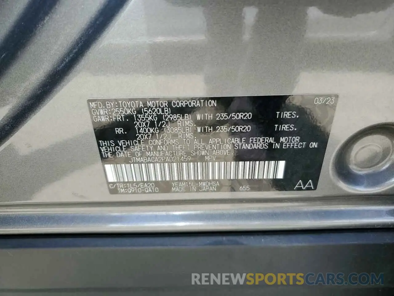14 Фотография поврежденного автомобиля JTMABACA2PA021459 TOYOTA BZ4X XLE 2023