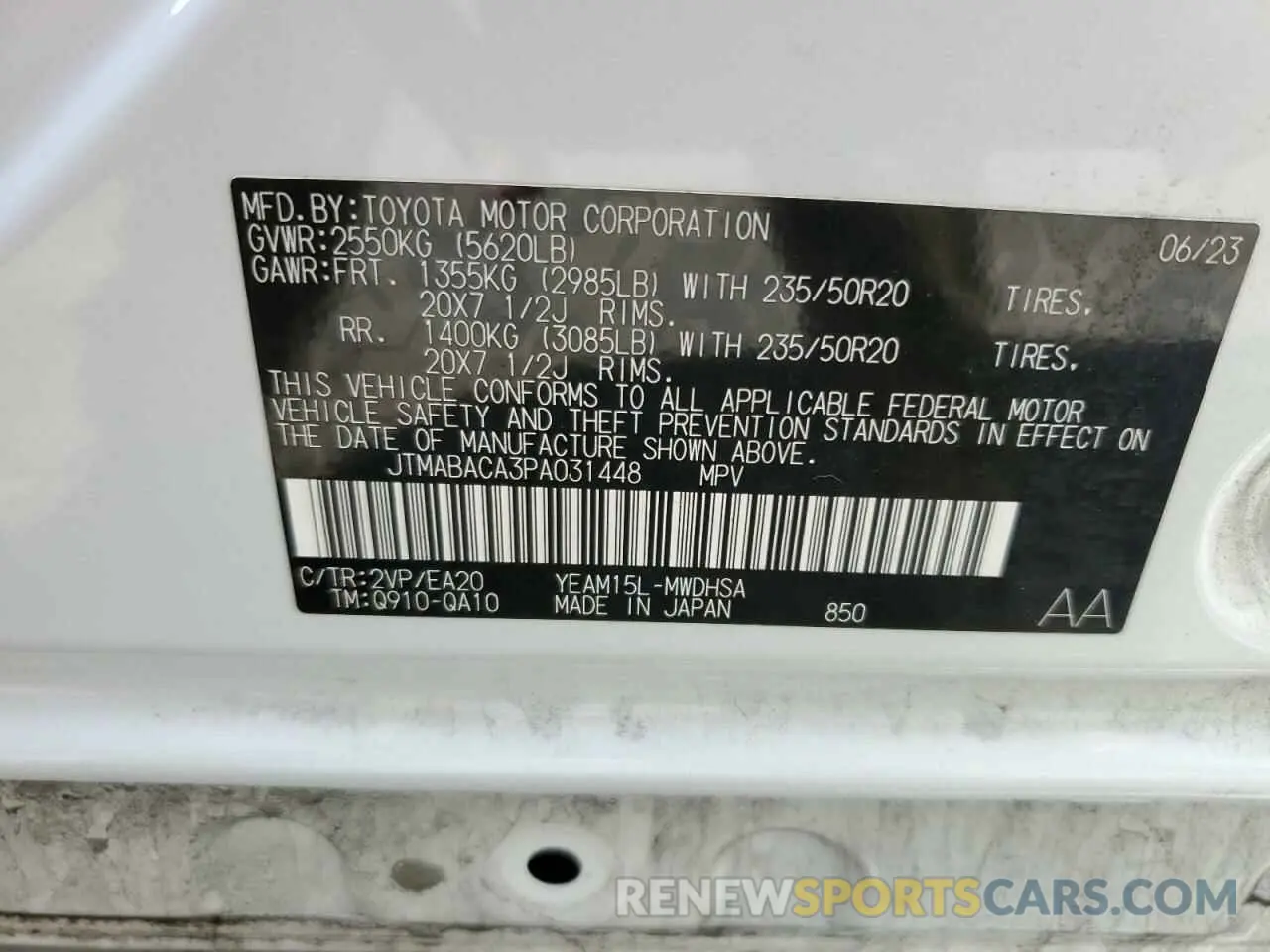 14 Photograph of a damaged car JTMABACA3PA031448 TOYOTA BZ4X XLE 2023