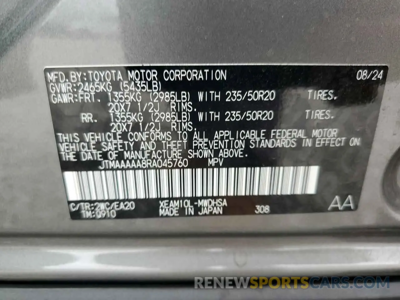 15 Photograph of a damaged car JTMAAAAA8RA045760 TOYOTA BZ4X XLE 2024