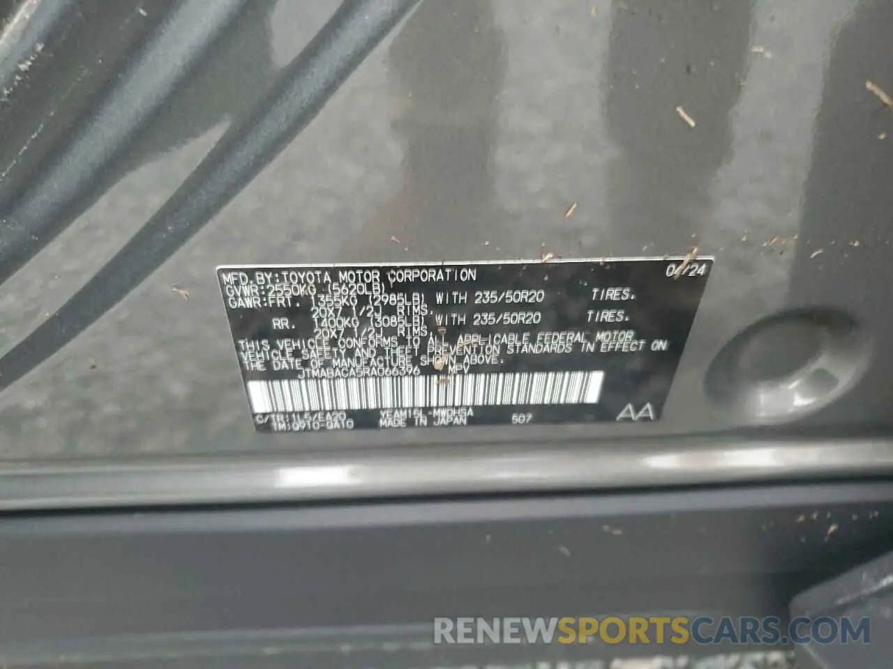 13 Photograph of a damaged car JTMABACA5RA066396 TOYOTA BZ4X XLE 2024