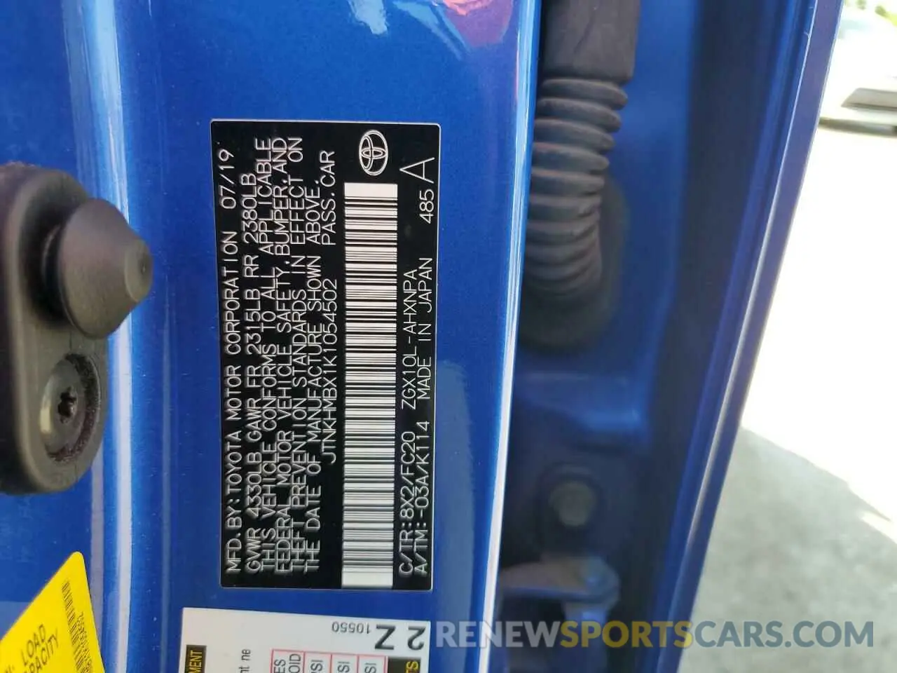 12 Photograph of a damaged car JTNKHMBX1K1054502 TOYOTA C-HR 2019