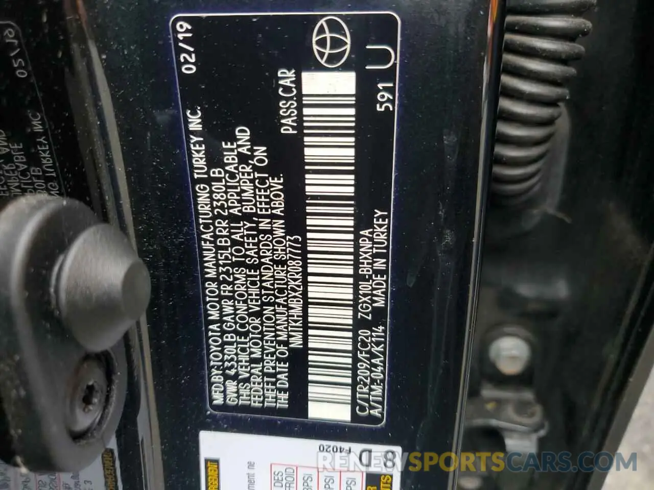 13 Photograph of a damaged car NMTKHMBX2KR087773 TOYOTA C-HR 2019