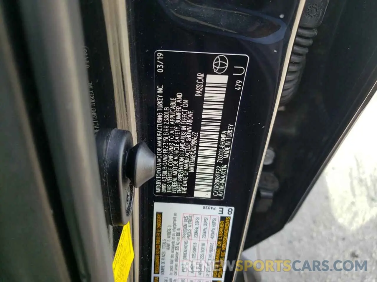 10 Фотография поврежденного автомобиля NMTKHMBX2KR089622 TOYOTA C-HR 2019