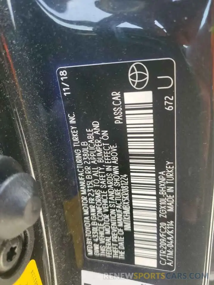 14 Photograph of a damaged car NMTKHMBX5KR081224 TOYOTA C-HR 2019