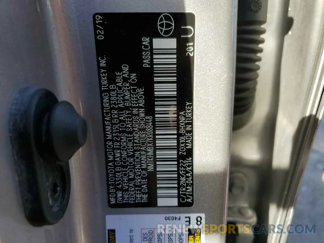 12 Photograph of a damaged car NMTKHMBX7KR088448 TOYOTA C-HR 2019