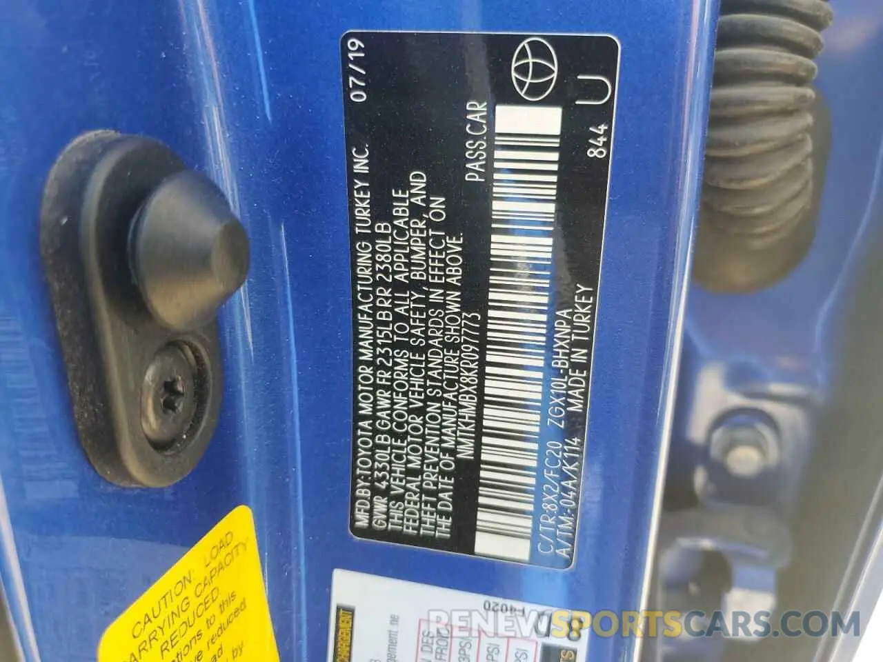 13 Photograph of a damaged car NMTKHMBX8KR097773 TOYOTA C-HR 2019