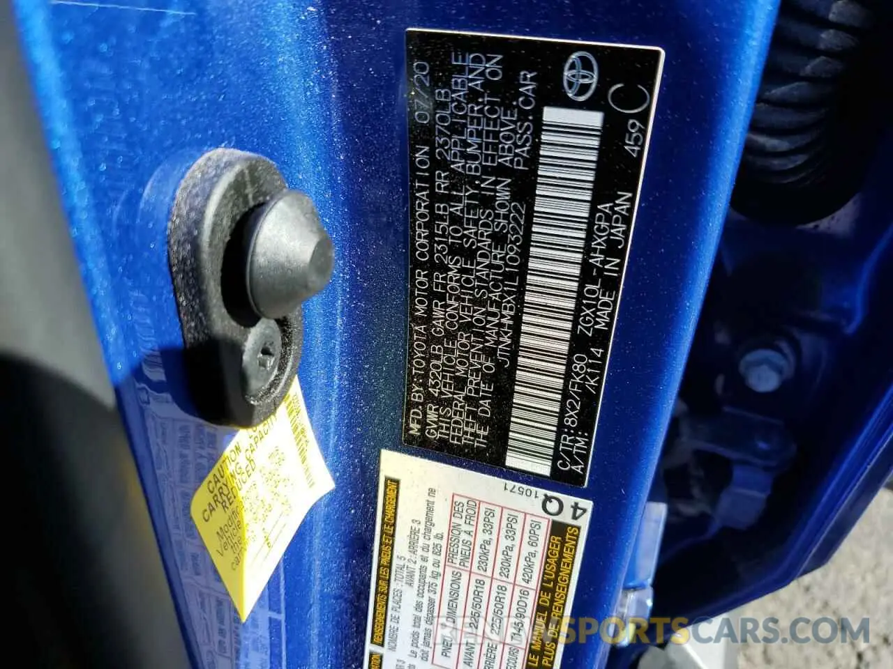 10 Фотография поврежденного автомобиля JTNKHMBX1L1093222 TOYOTA C-HR 2020