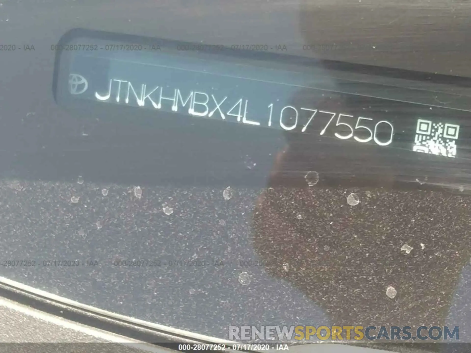 7 Photograph of a damaged car JTNKHMBX4L1077550 TOYOTA C-HR 2020