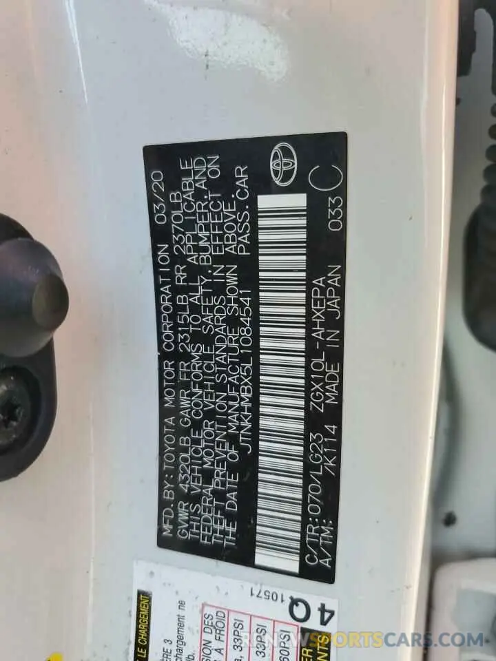 13 Photograph of a damaged car JTNKHMBX5L1084541 TOYOTA C-HR 2020