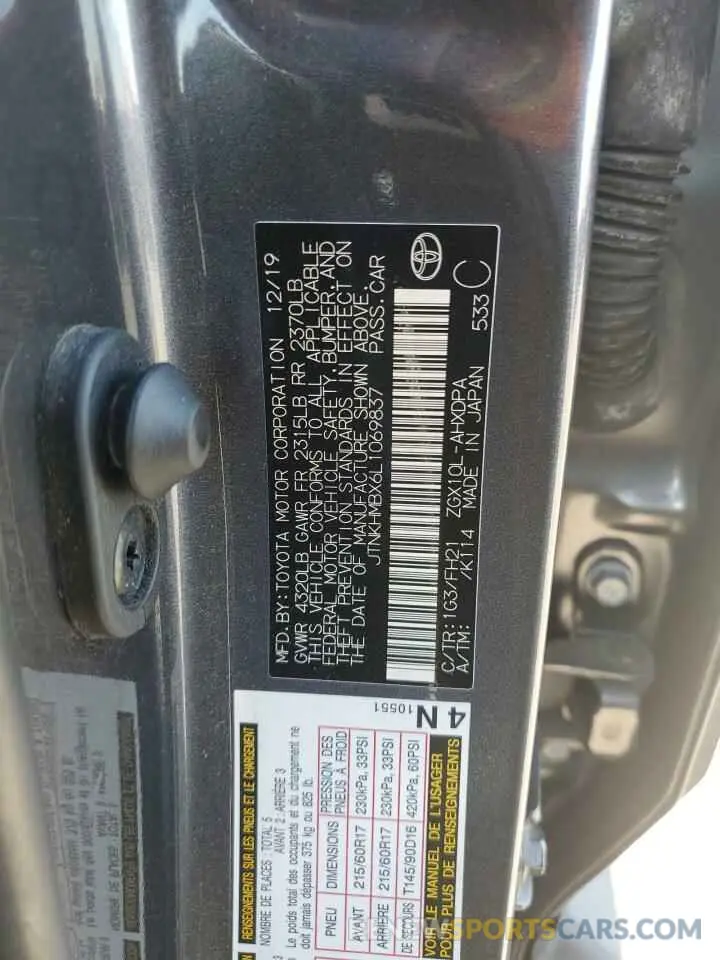 13 Фотография поврежденного автомобиля JTNKHMBX6L1069837 TOYOTA C-HR 2020
