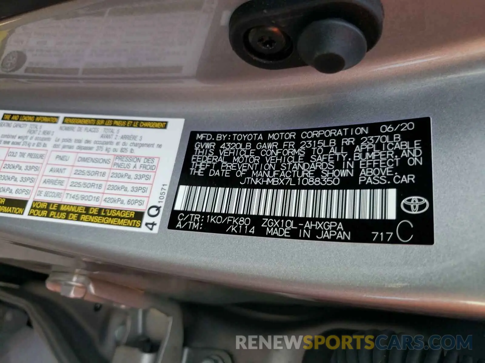 10 Photograph of a damaged car JTNKHMBX7L1088350 TOYOTA C-HR 2020