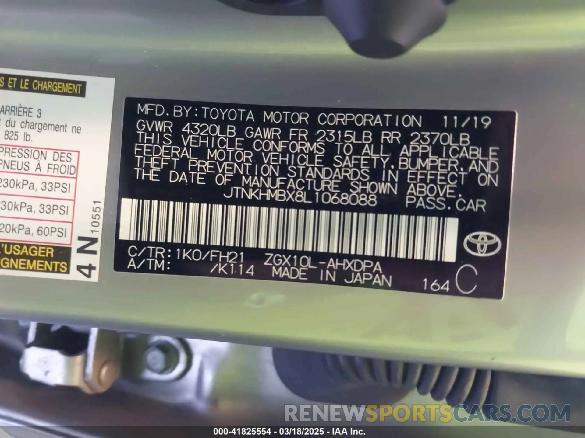 9 Фотография поврежденного автомобиля JTNKHMBX8L1068088 TOYOTA C-HR 2020