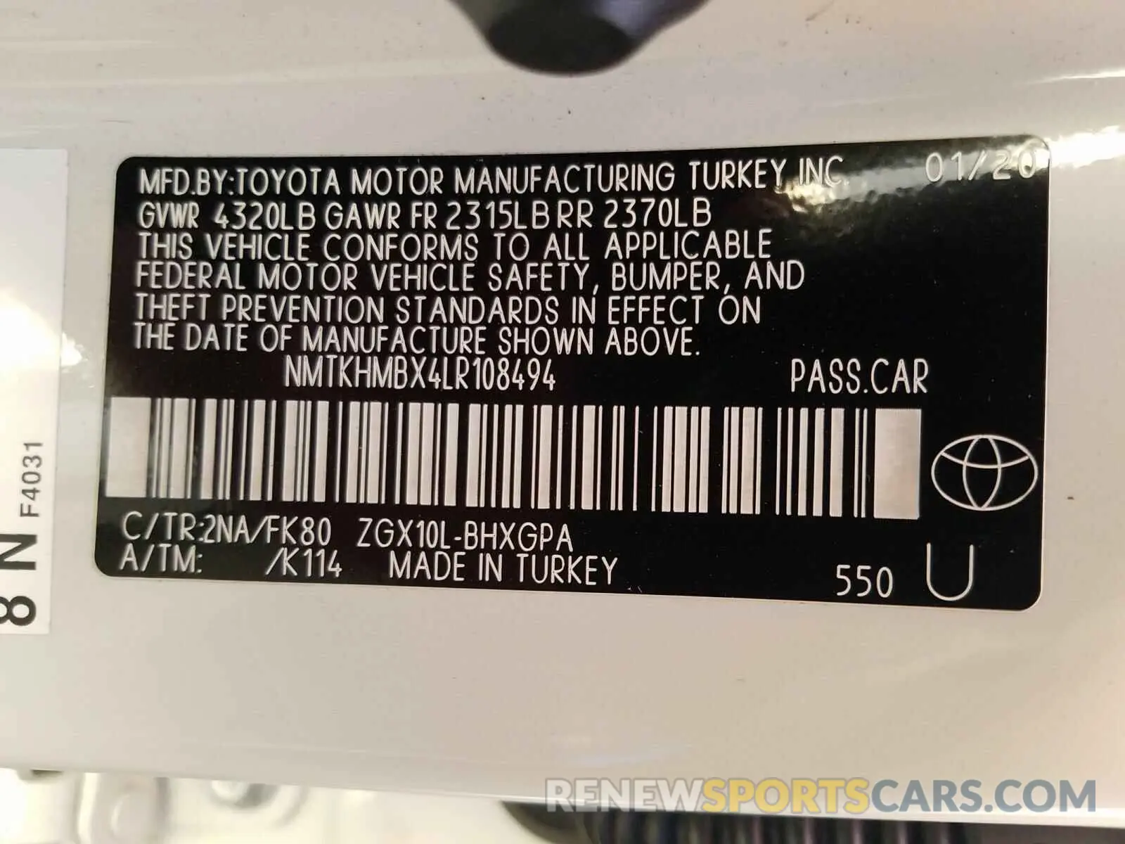 10 Photograph of a damaged car NMTKHMBX4LR108494 TOYOTA C-HR 2020