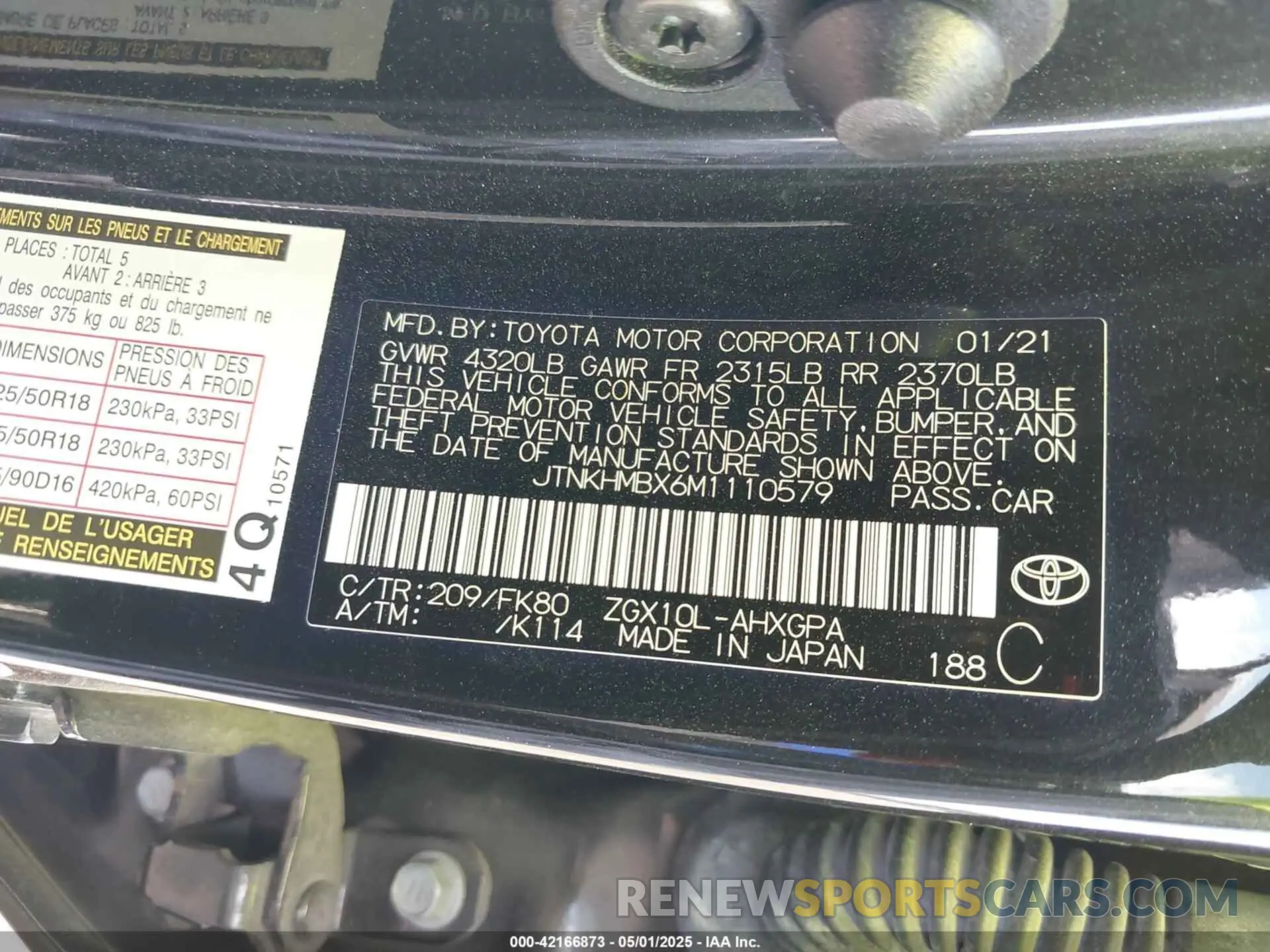 9 Photograph of a damaged car JTNKHMBX6M1110579 TOYOTA C-HR 2021