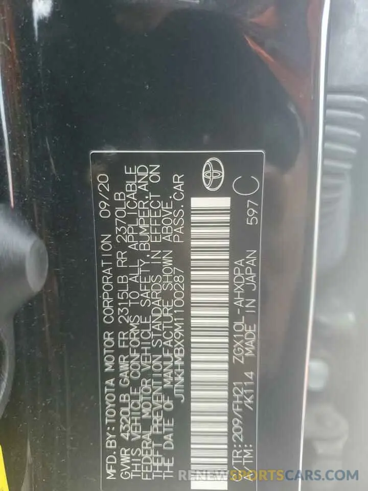 12 Photograph of a damaged car JTNKHMBX9M1100287 TOYOTA C-HR 2021
