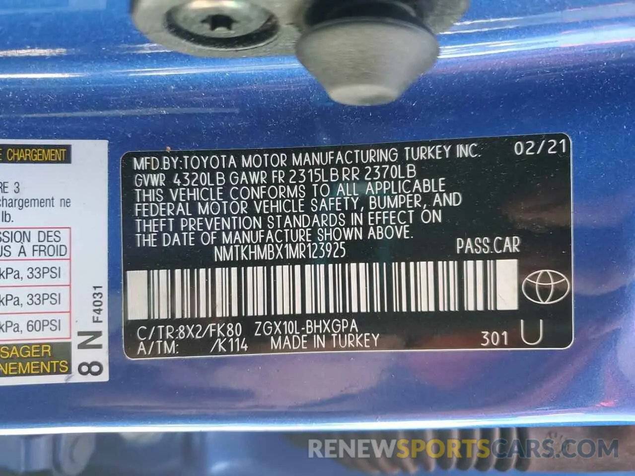 12 Фотография поврежденного автомобиля NMTKHMBX1MR123925 TOYOTA C-HR 2021
