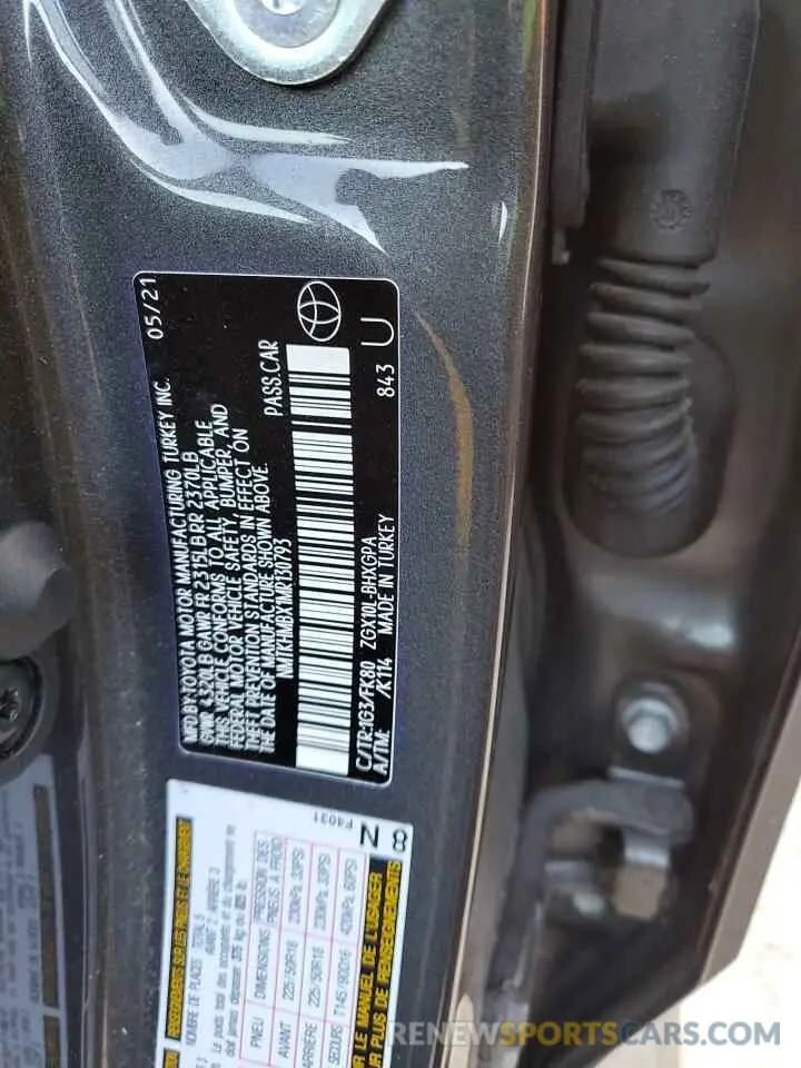 12 Photograph of a damaged car NMTKHMBX1MR130793 TOYOTA C-HR 2021