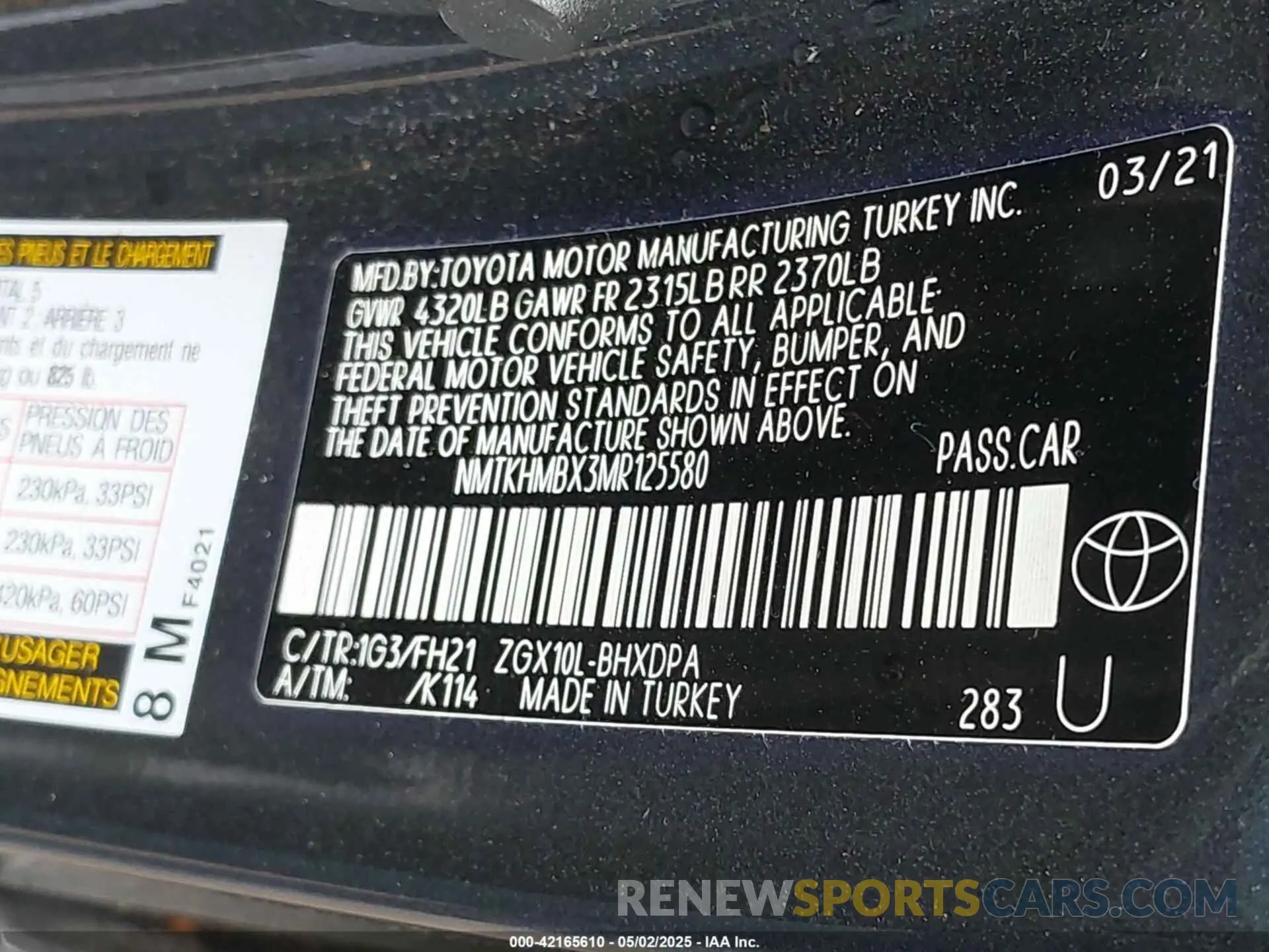 9 Photograph of a damaged car NMTKHMBX3MR125580 TOYOTA C-HR 2021