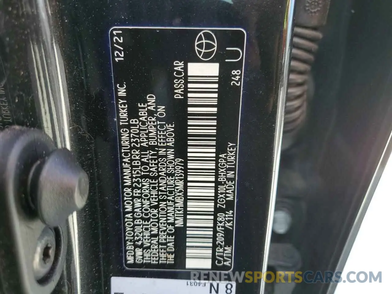 14 Фотография поврежденного автомобиля NMTKHMBX5MR139979 TOYOTA C-HR 2021