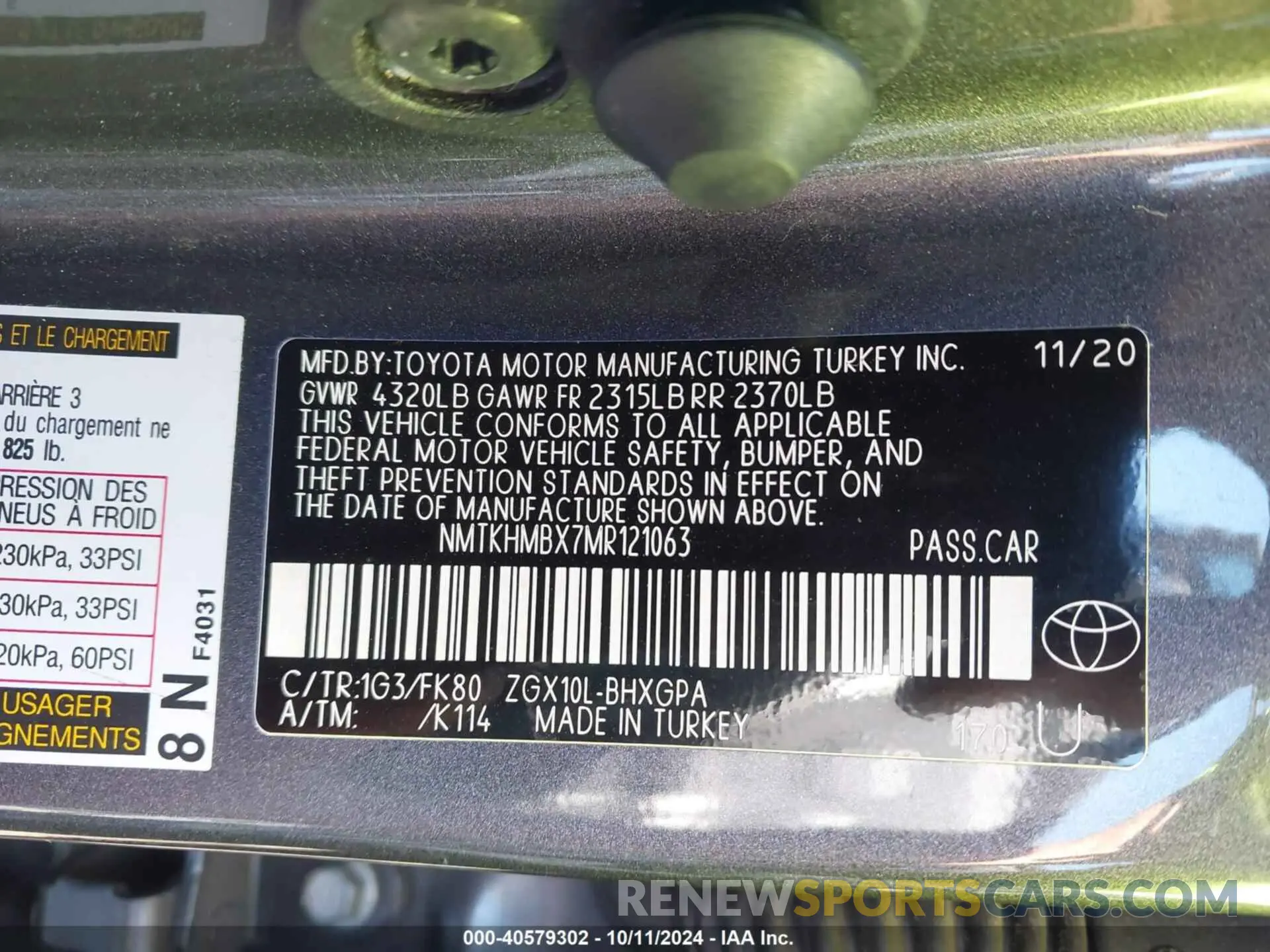 9 Фотография поврежденного автомобиля NMTKHMBX7MR121063 TOYOTA C-HR 2021