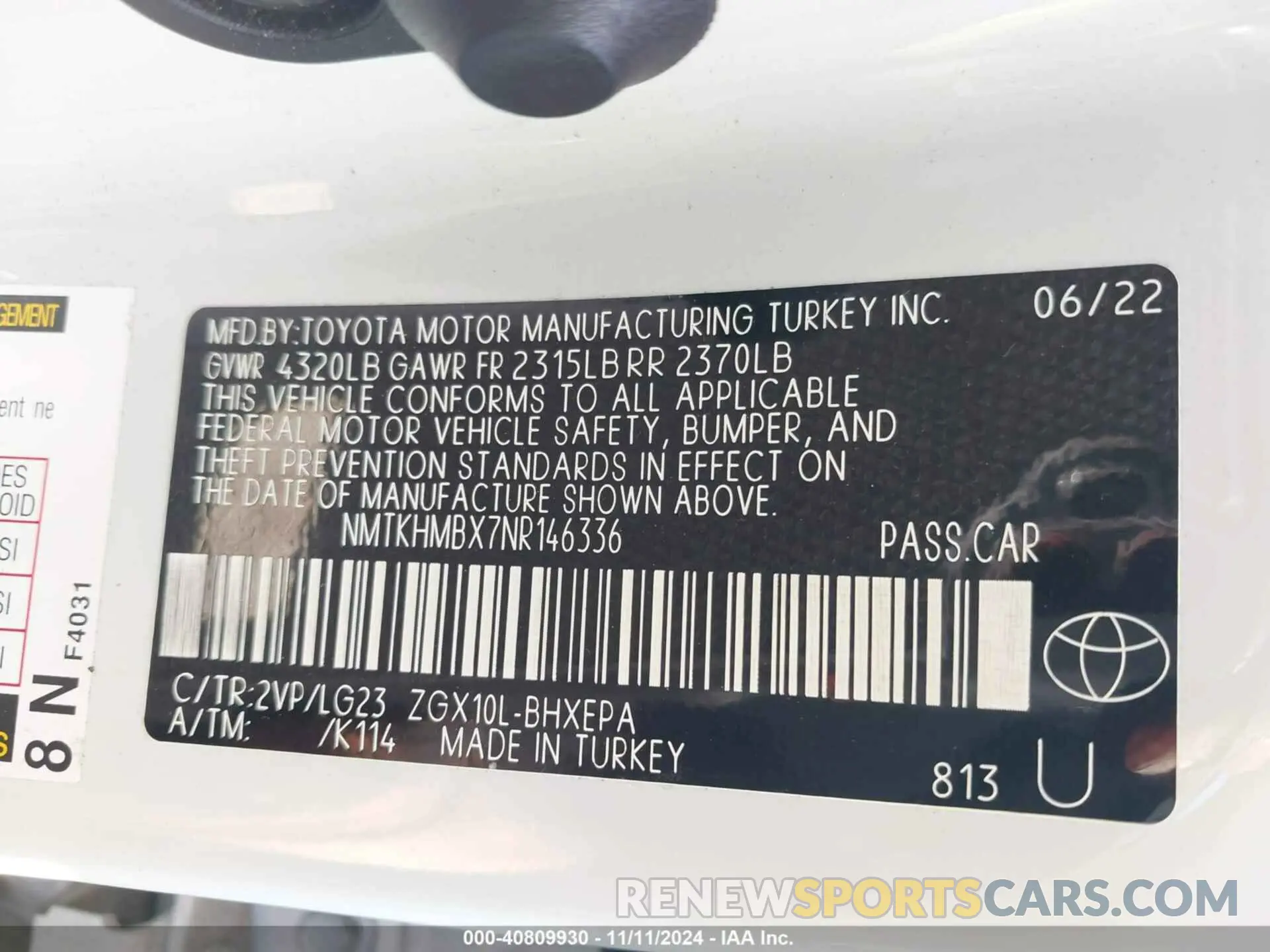 9 Фотография поврежденного автомобиля NMTKHMBX7NR146336 TOYOTA C-HR 2022