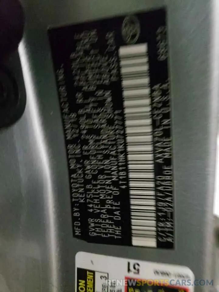 12 Photograph of a damaged car 4T1B11HK1KU727771 TOYOTA CAMRY 2019