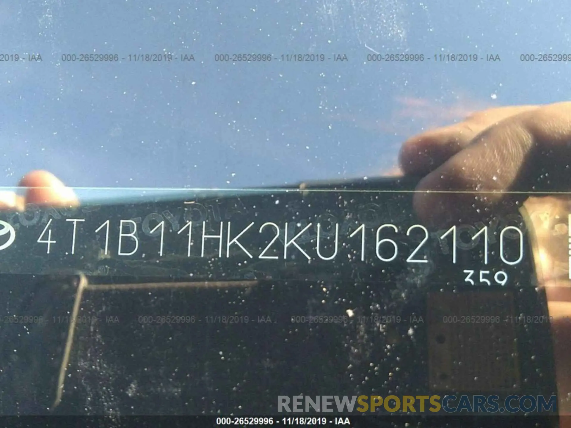 9 Photograph of a damaged car 4T1B11HK2KU162110 TOYOTA CAMRY 2019