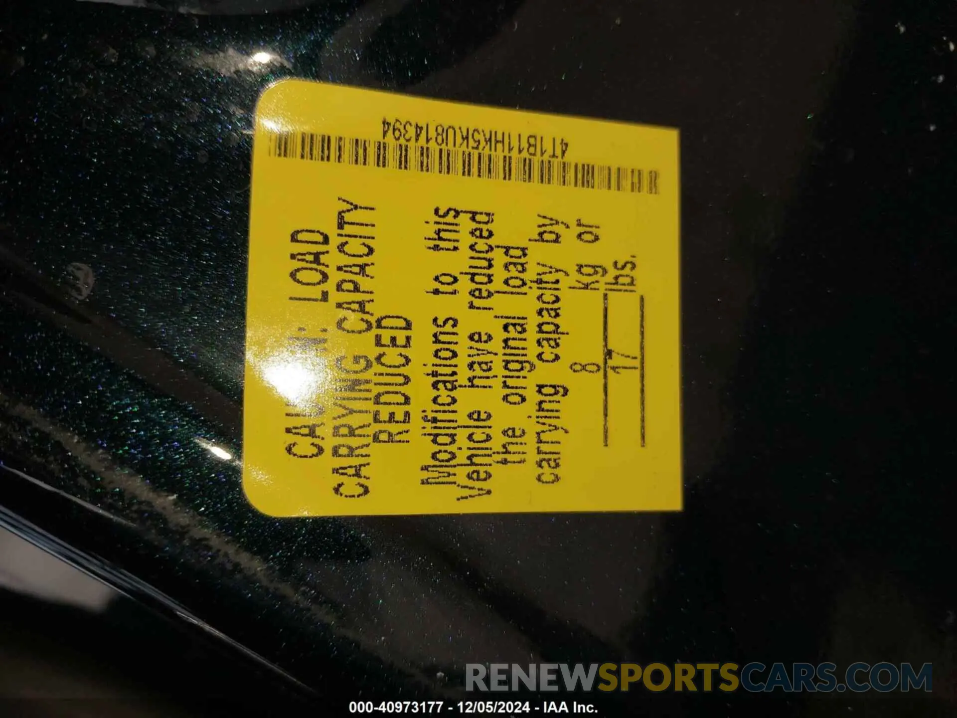 9 Фотография поврежденного автомобиля 4T1B11HK5KU814394 TOYOTA CAMRY 2019