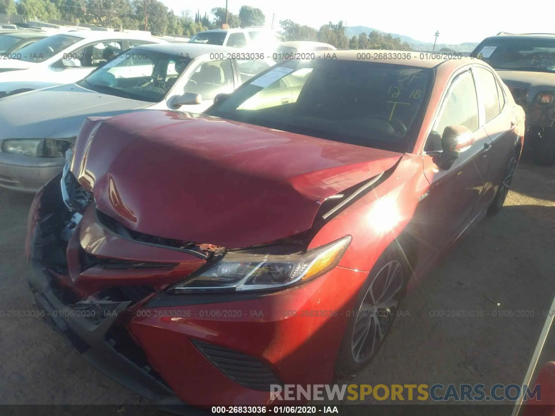 2 Photograph of a damaged car 4T1B21HK1KU012194 TOYOTA CAMRY 2019