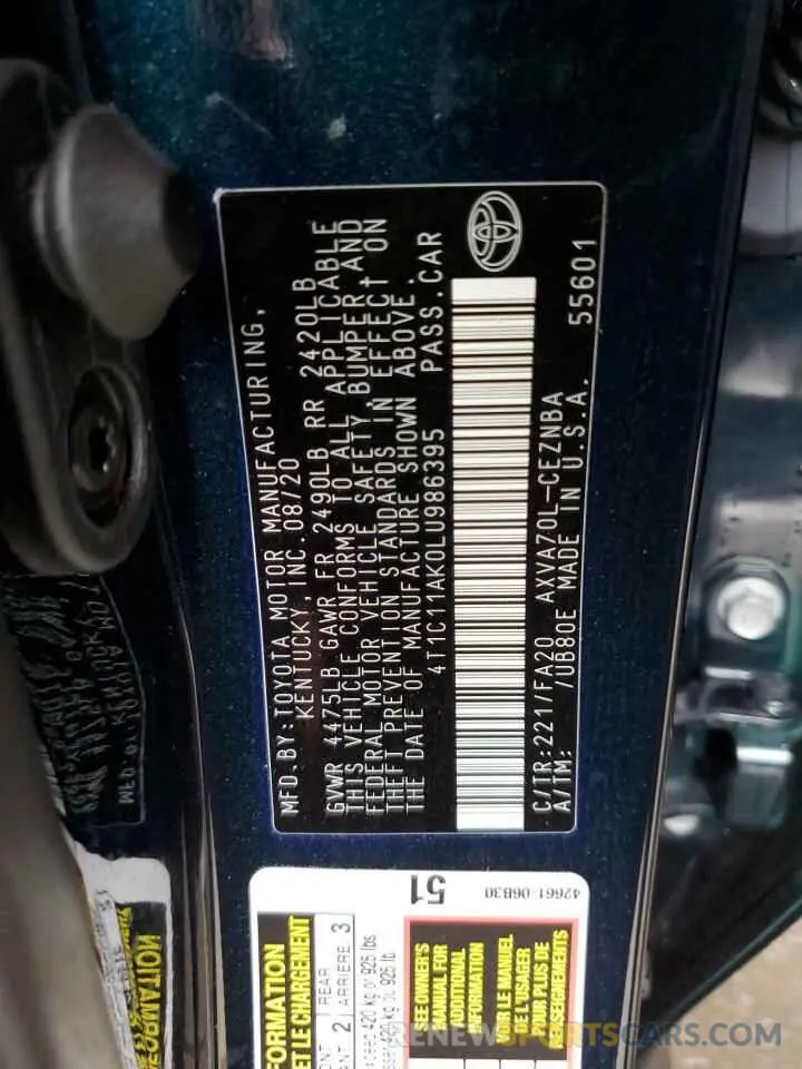 13 Фотография поврежденного автомобиля 4T1C11AK0LU986395 TOYOTA CAMRY 2020