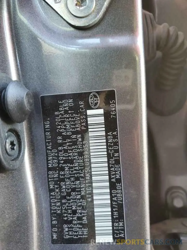 12 Фотография поврежденного автомобиля 4T1C11AK5LU999353 TOYOTA CAMRY 2020
