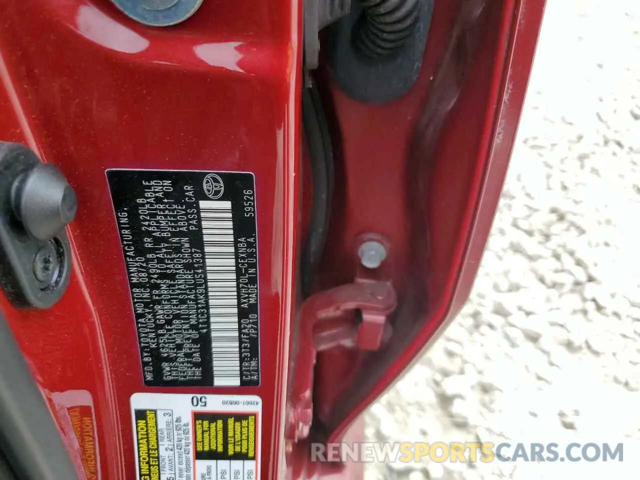 13 Фотография поврежденного автомобиля 4T1C31AK9LU541387 TOYOTA CAMRY 2020