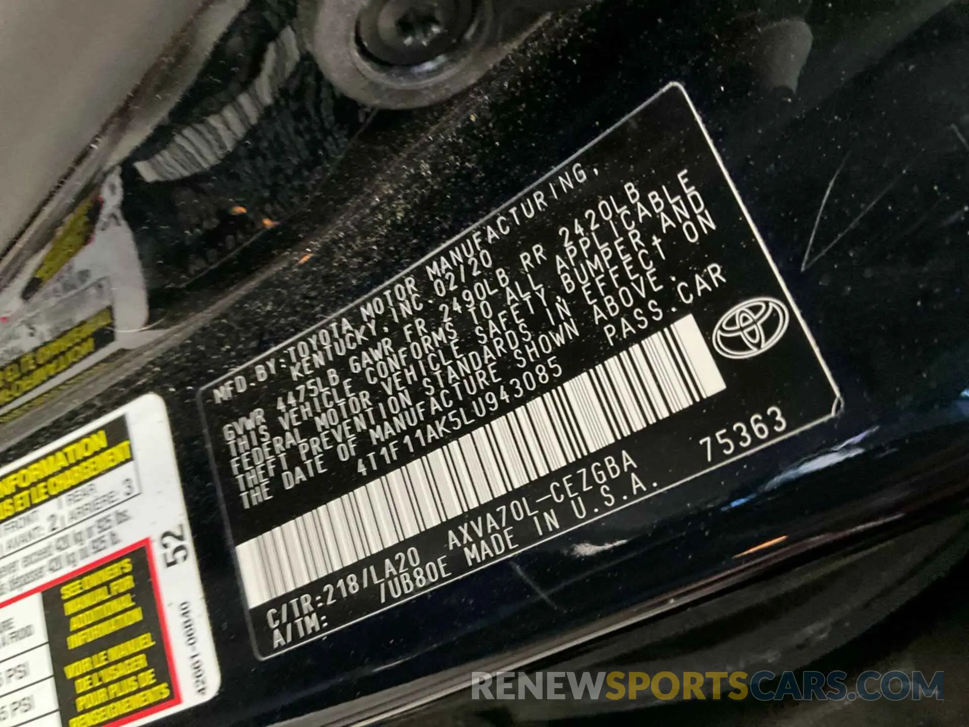 24 Фотография поврежденного автомобиля 4T1F11AK5LU943085 TOYOTA CAMRY 2020