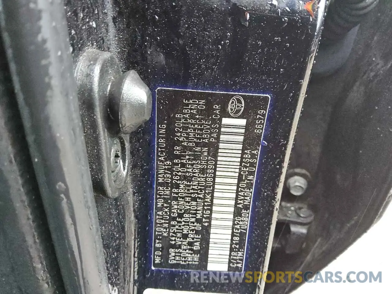 12 Photograph of a damaged car 4T1G11AK1LU868907 TOYOTA CAMRY 2020