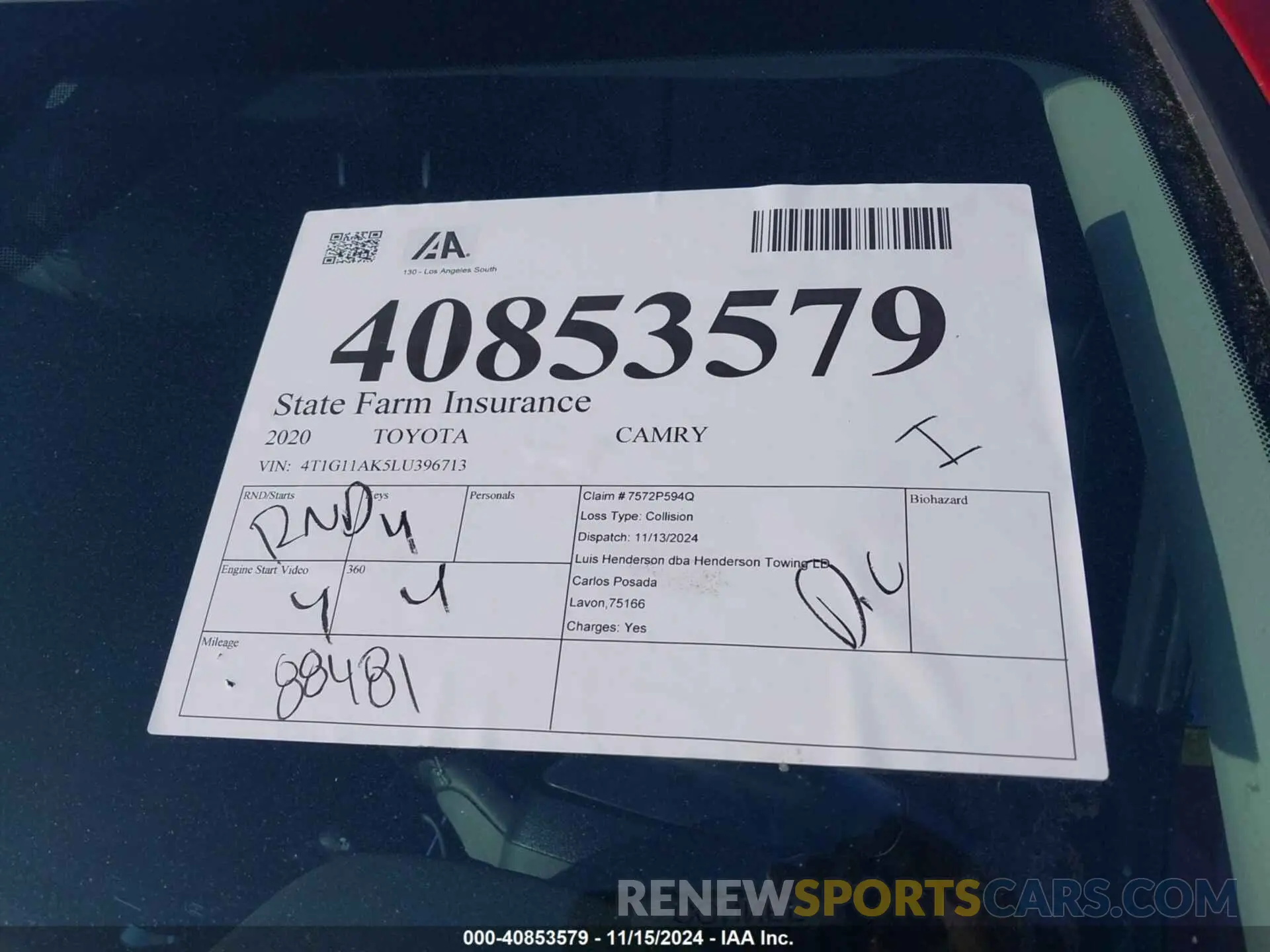 18 Photograph of a damaged car 4T1G11AK5LU396713 TOYOTA CAMRY 2020